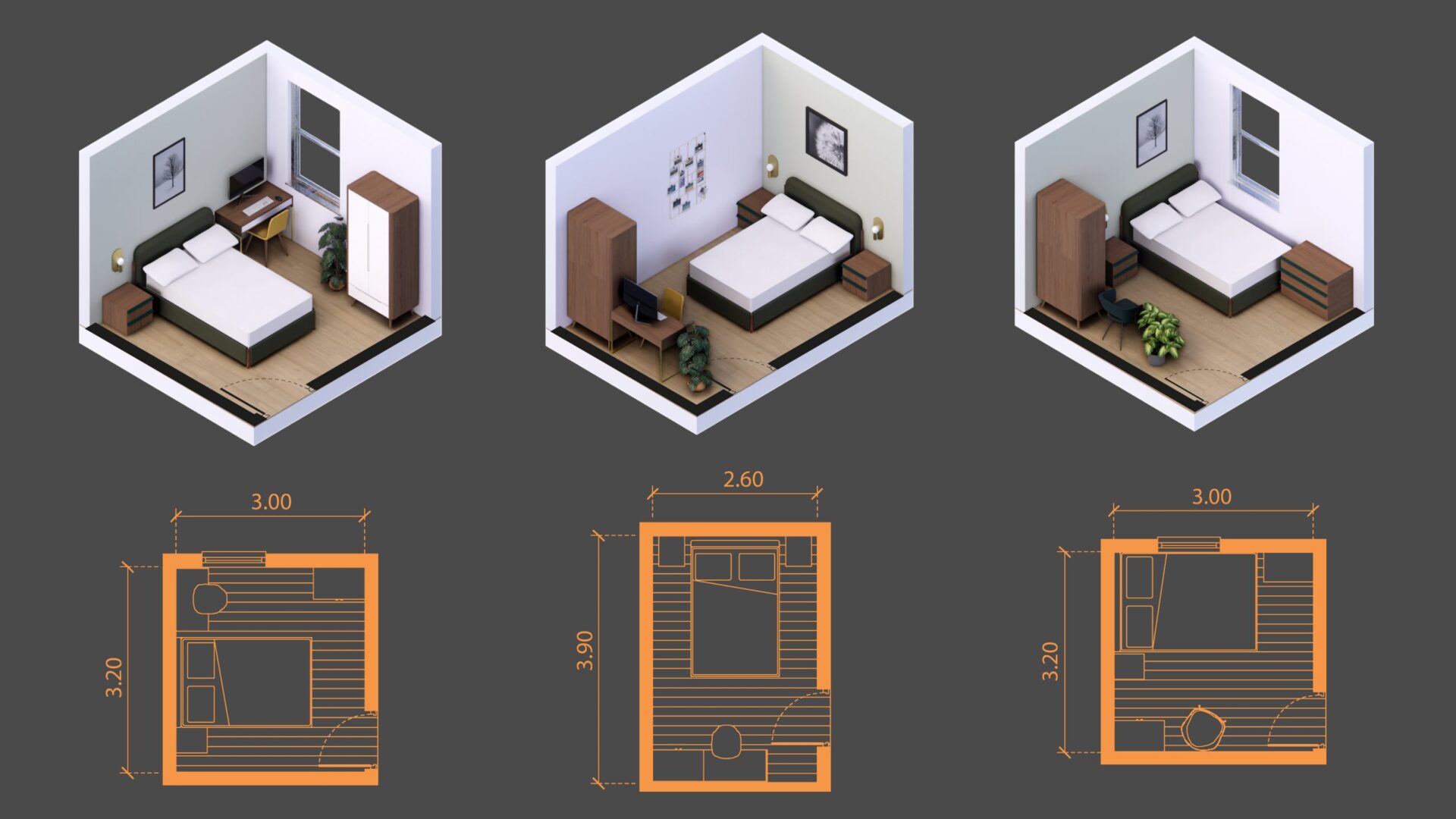 10 squared meters room sizes